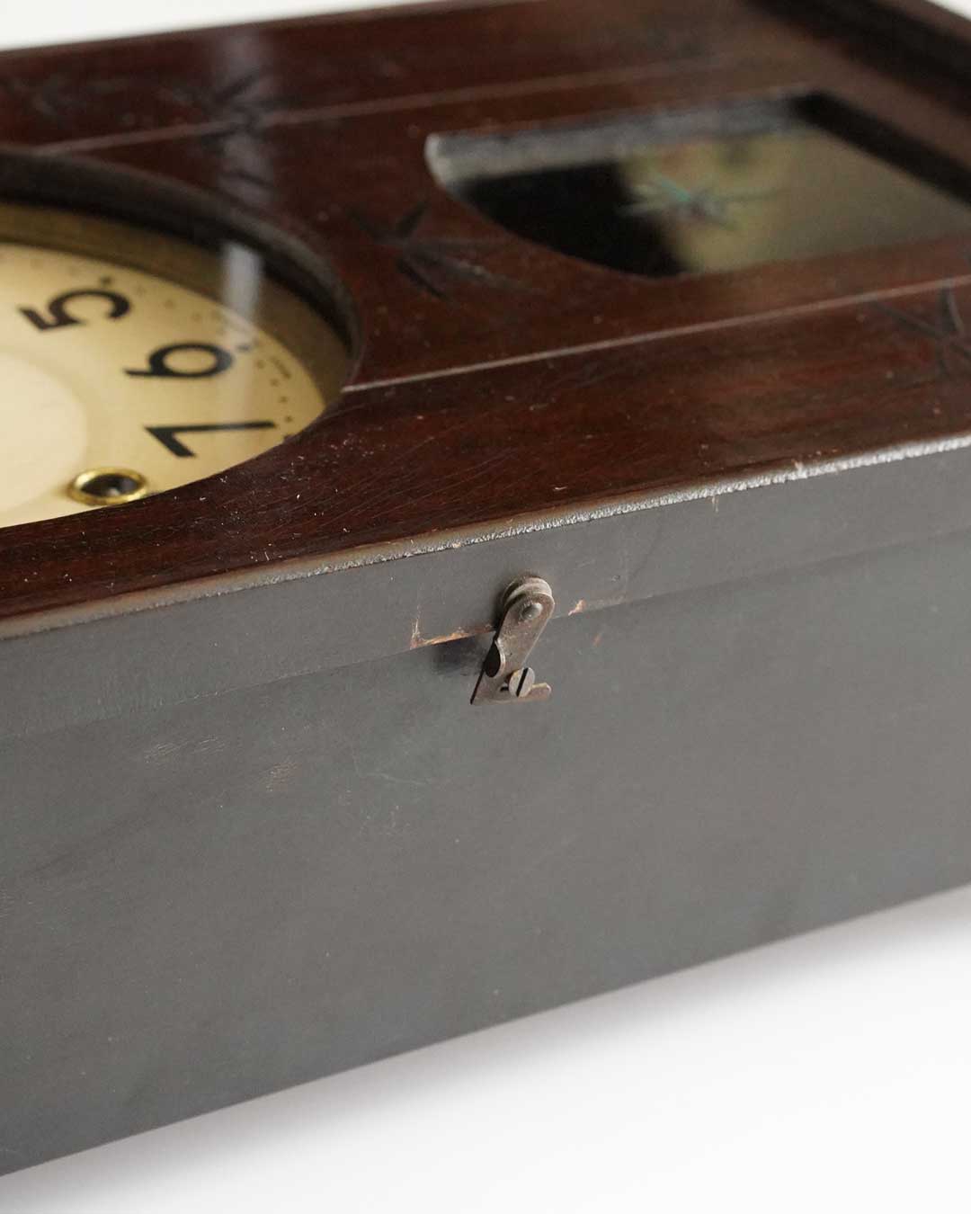 【２営業日以内に発送可能】日本時計／竹模様のケースが美しい振り子時計